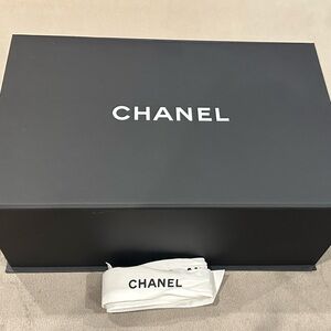 CHANEL Black Box with White Ribbon